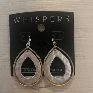Whispers Silver & Gold Dangle Earrings